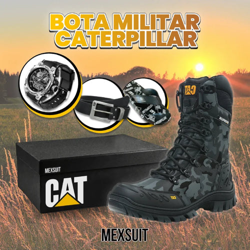 KIT DE BOTAS MILITARES DE CUERO PARA HOMBRE BRAVUS + 3 REGALOS: RELOJ, CINTURÓN Y ZAPATILLAS