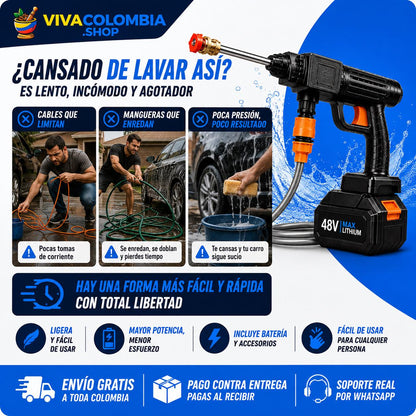 Hidrolavadora Inalambrica Alta Presion - Incluye segunda batería de regalo